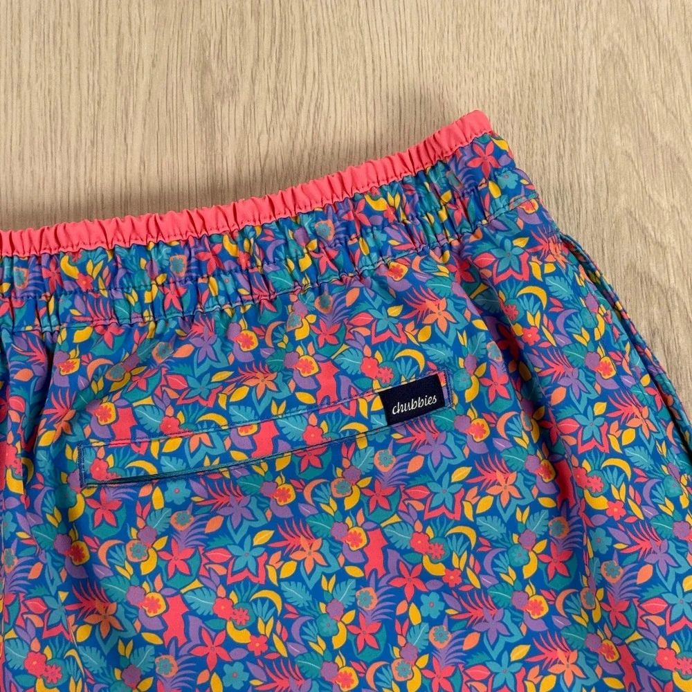 Chubbies Mens XXL Swim Trunks‎ Floral Tropical 5.5 Inseam Blue Pink Multicolor